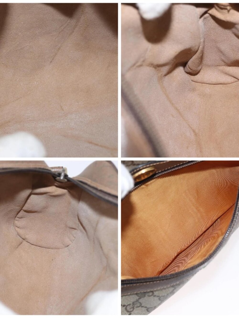GUCCI GG Supreme Web Sherry Line Bag PVC Beige Gold - Picture 15 of 16